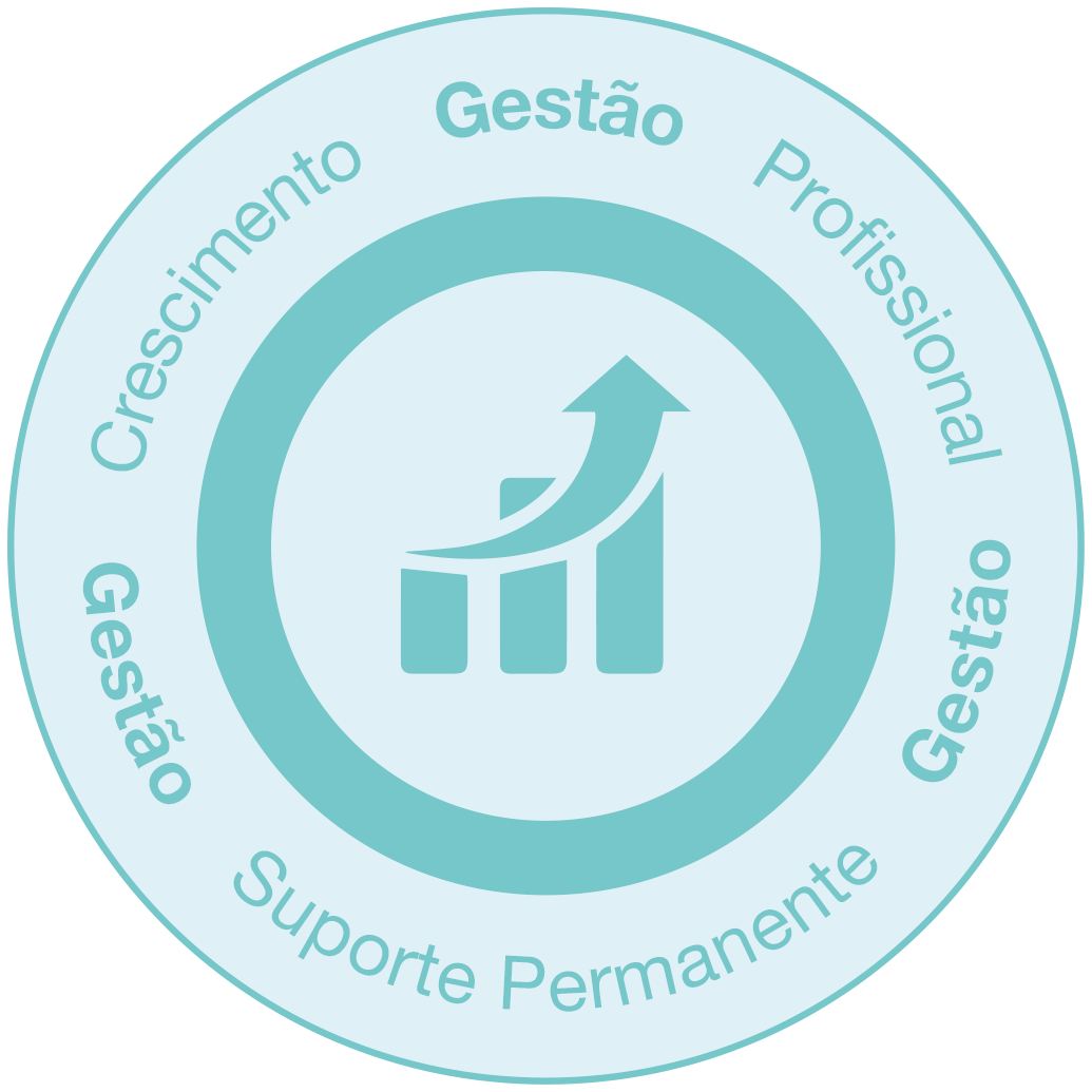 Gestão: crescimento profissional e suporte permanente.