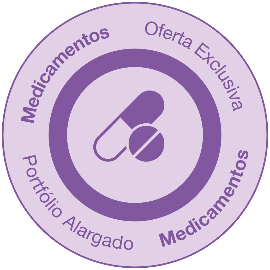 Medicamentos: oferta exclusiva e portfólio alargado de medicamentos.
